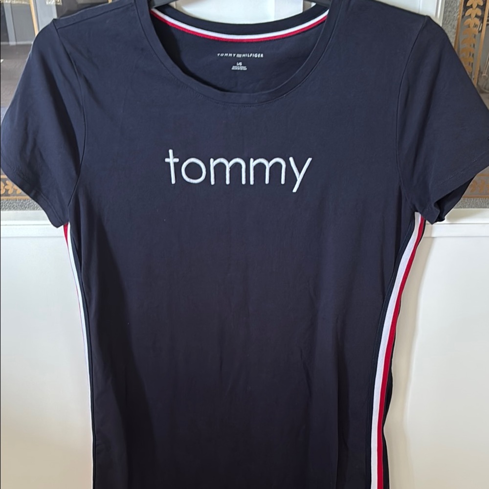 Tommy Hilfiger Blue Fitted Polo T-Shirt  Dress Short Sleeve
